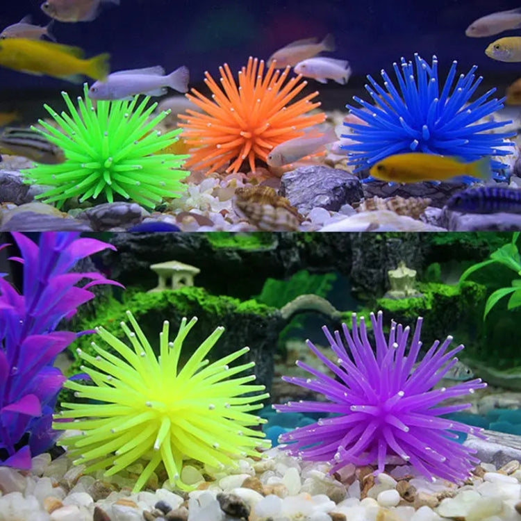 Aquarium Articles Decoration TPR Simulation Sea Urchin Ball Coral with Point, Size: S, Diameter: 7cm
