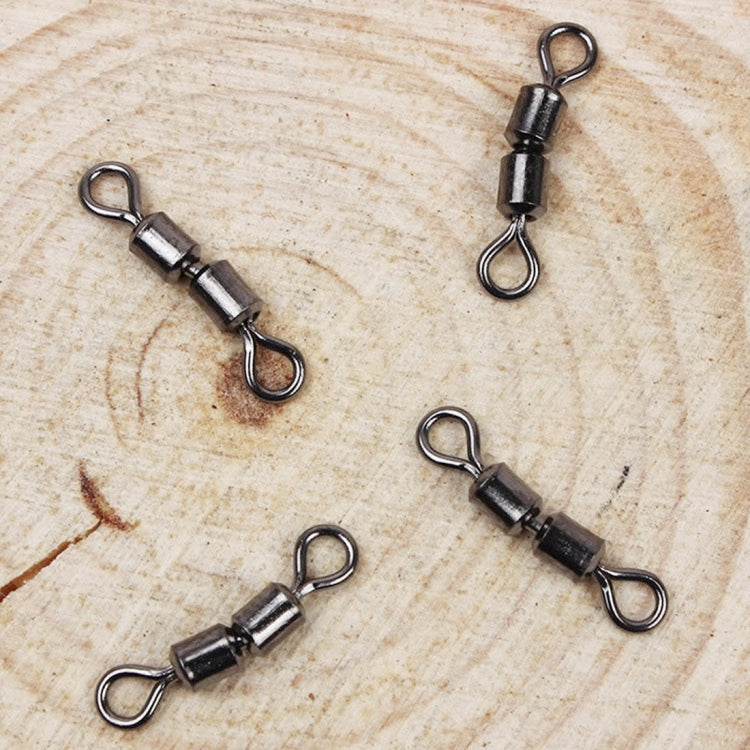 100 PCS 8 Word Shape Fishing Rolling Swivels Dual Rings Connector