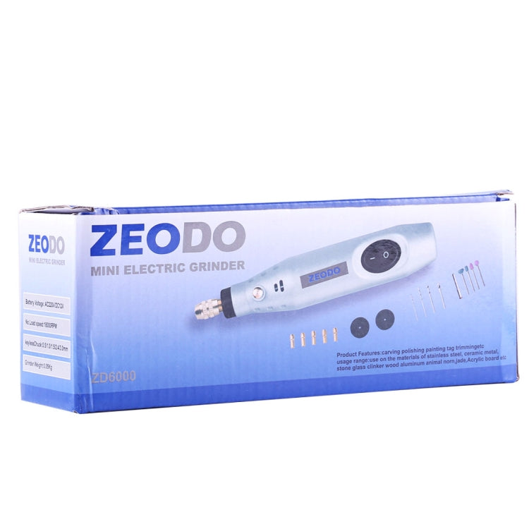 ZEODO ZD6000 Mini Electric Grinder Drill, AC 220V / DC12V, US Plug