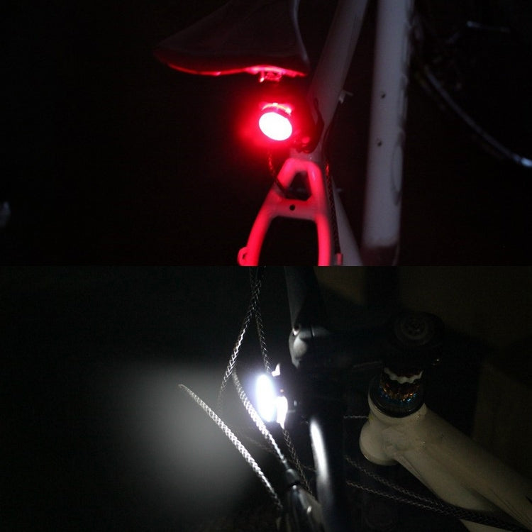 COB Lamp Bead 160LM USB Charging Four-speed Waterproof Bicycle Headlight / Taillight Set, Red + White Light 650MA