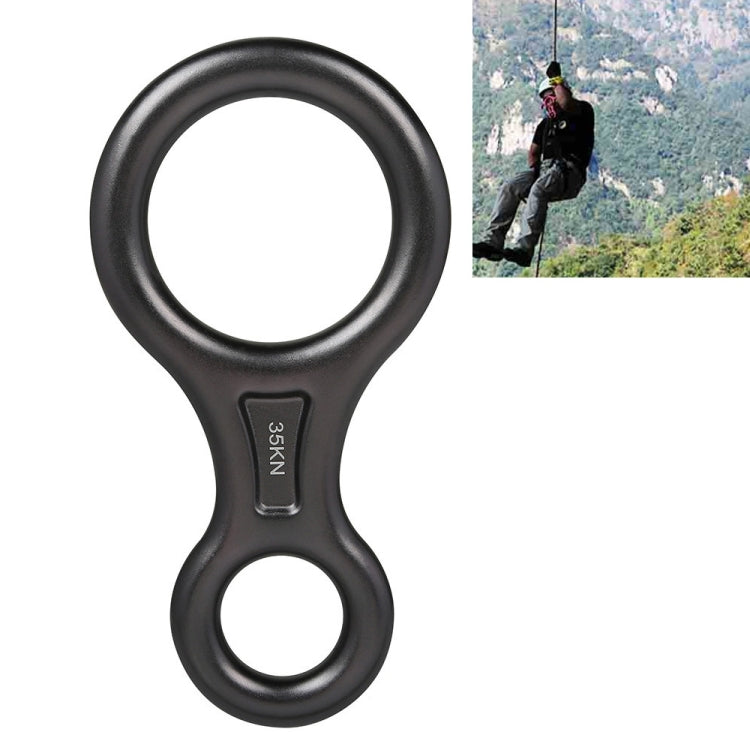 Climbing Rescue Figure 8 Descender Rappelling Gear Belay Device(Black)