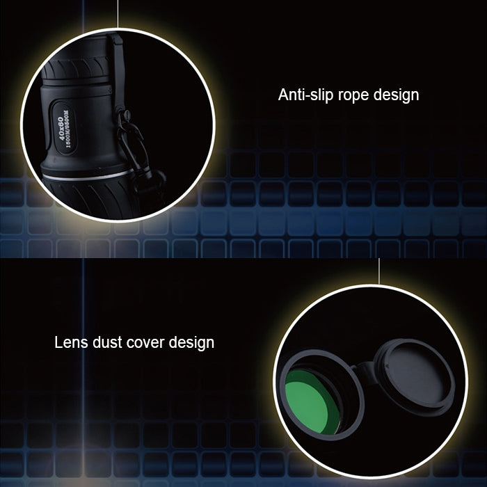 40x60 12X Pocket High Times High Definition Night Vision Focusing Monocular Telescope, 40x60 12X