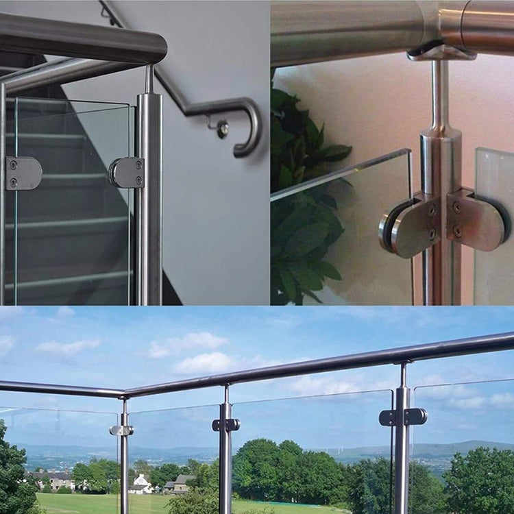 15-20mm Flat Bottom Matte Polished 201 Stainless Steel Fixed Clip Railing Glass Wood Layer Board Clamp Bracket