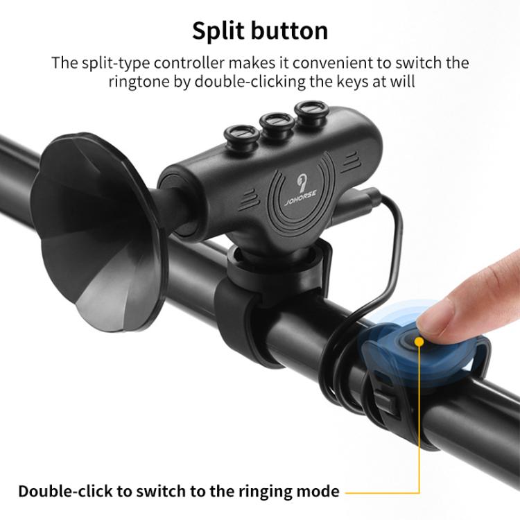 Electronic Cycling Bell Handlebar Horns Rechargeable Electric Bell Waterproof Adjustable Siren, Rechargeable Electric Bell