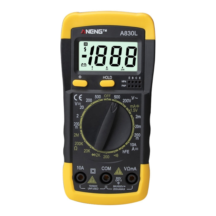 ANENG A830L Handheld Multimeter Household Electrical Instrument (Yellow Grey)
