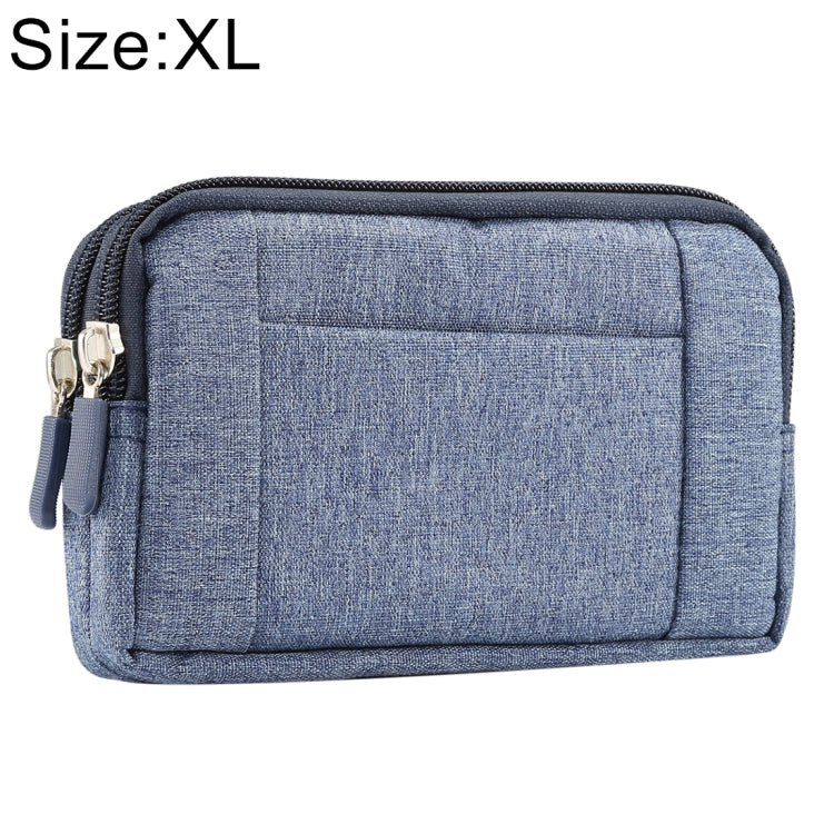 Sports Denim Universal Phone Bag Waist Bag for 6.4~6.5 inch Smartphones, Size: XL