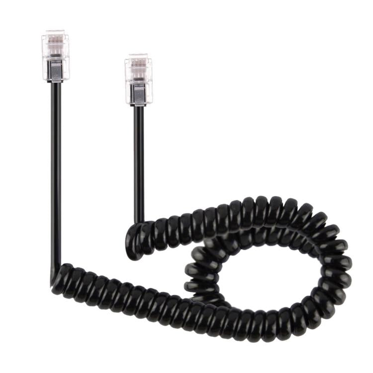 4 Core Male to Male RJ11 Spring Style Telephone Extension Coil Cable Cord Cable, Stretch Length: 5m