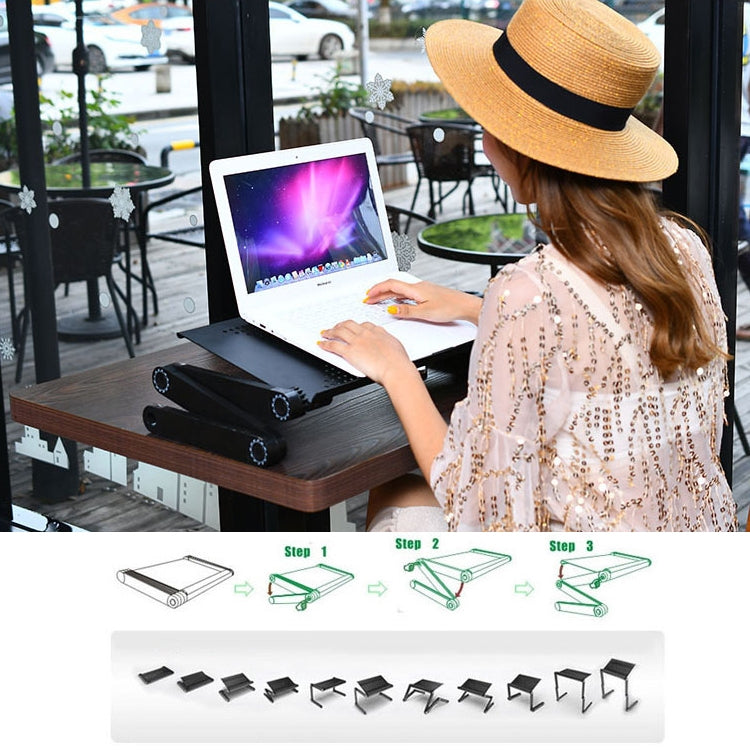 Portable 360 Degree Adjustable Foldable Aluminium Alloy Desk Stand for Laptop / Notebook, without CPU Fans & Mouse Pad