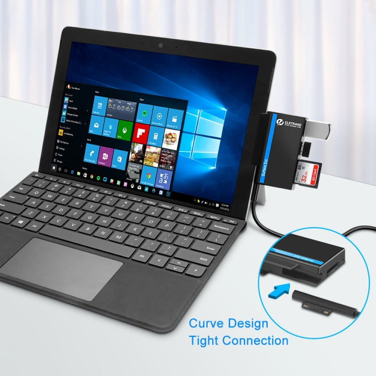 ROCKETEK RT-SGO727 USB 3.0 + USB 2.0 + Micro USB Interface Hub for Microsoft Surface Go, with 2 TF Card & SD Card Slots