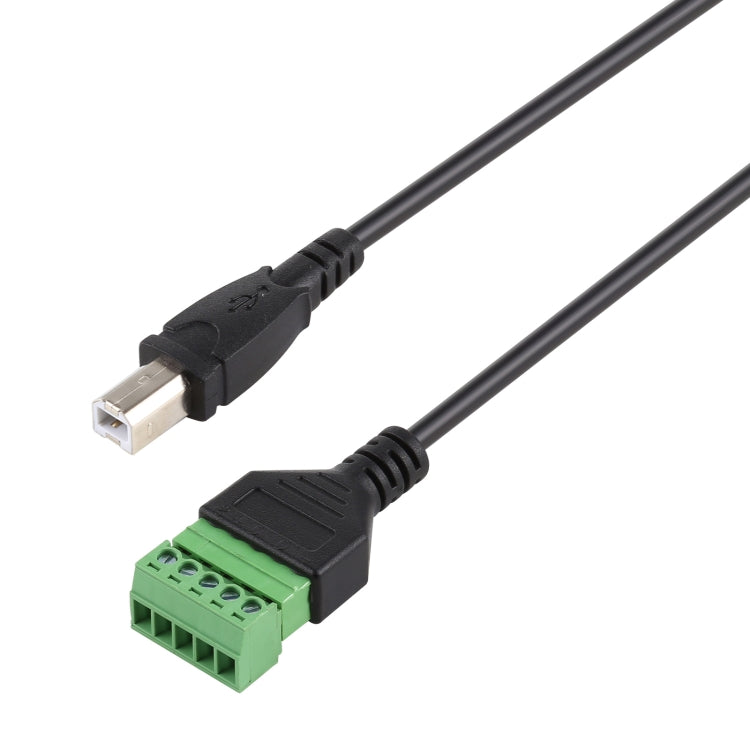 USB Type-B Male Plug to 5 Pin Pluggable Terminals Solder-free USB Connector Solderless Connection Adapter Cable, Length: 30cm