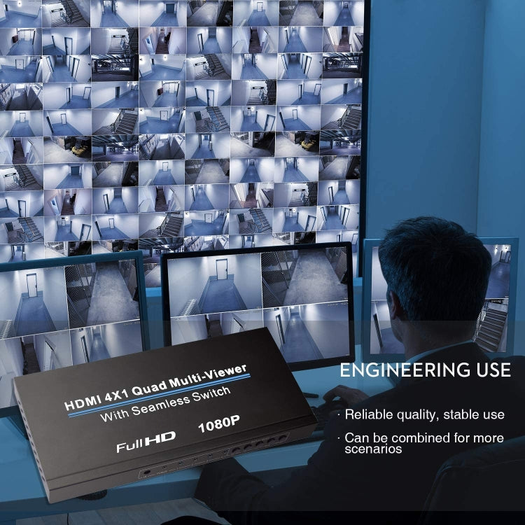 NEWKENG NK-C941 Full HD 1080P HDMI 4x1 Quad Multi-Viewer with Seamless Switch & Remote Control