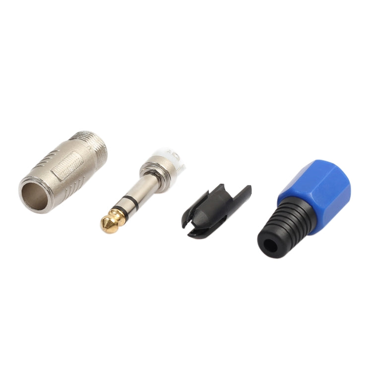 2 PCS 6.35mm Gold-plating Audio Plug Stereo Microphone Cord Plug