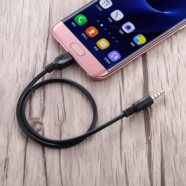 3.5mm Male to Micro USB Male Audio AUX Cable, Length: about 40cm