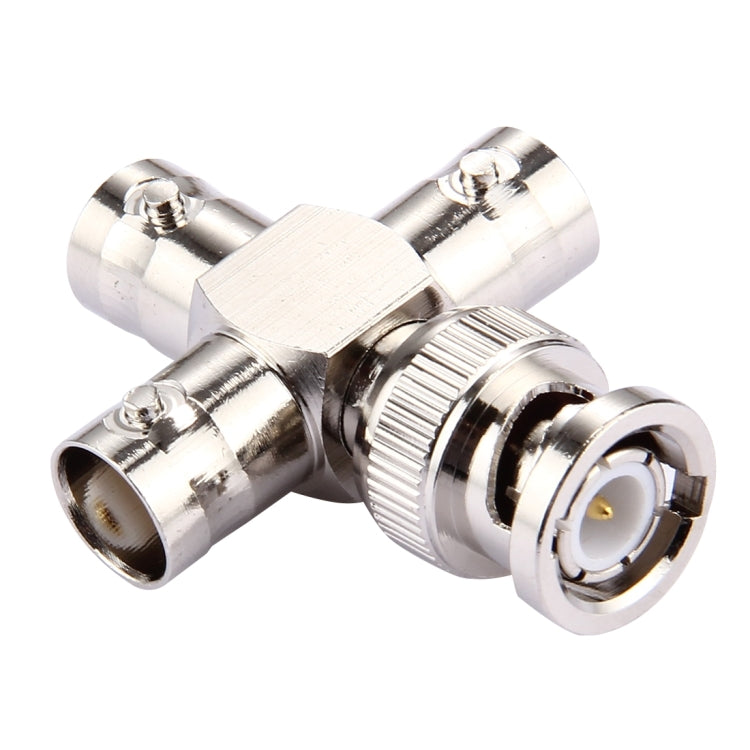 2 PCS 1 x BNC Male to 3 x BNC Female Connector, Cross Type