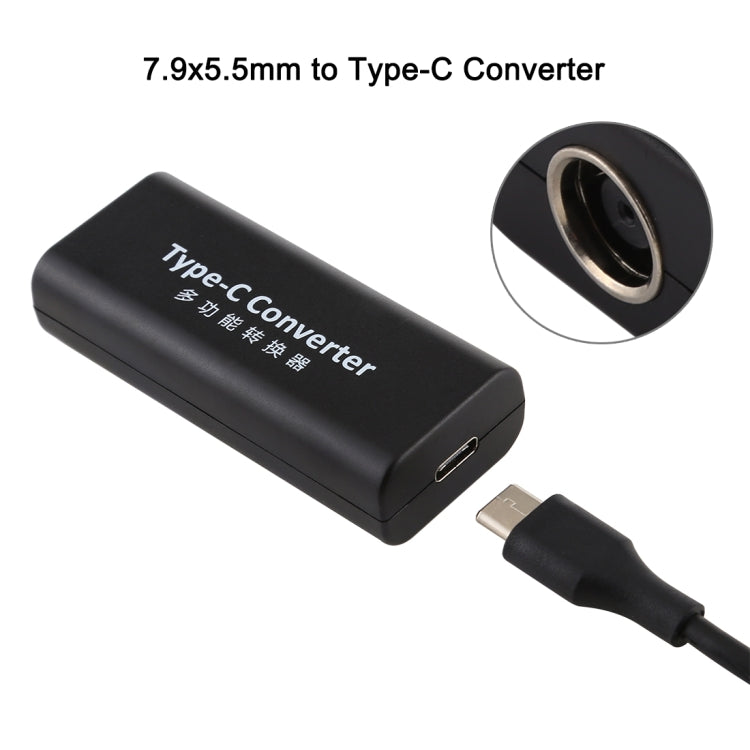 DC 7.9 x 5.5mm Power Jack Female to USB-C / Type-C Female Power Connector Adapter with 15cm USB-C / Type C Cable