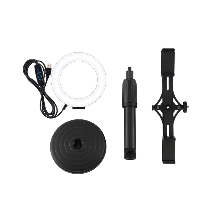PULUZ 4.7 inch 12cm Ring Light Horizontal Dual Phone Brackets Desktop Holder Video Light Kits