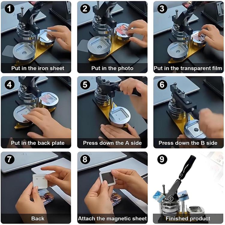 Square Badge DIY Making Machine, Size: 50x50cm