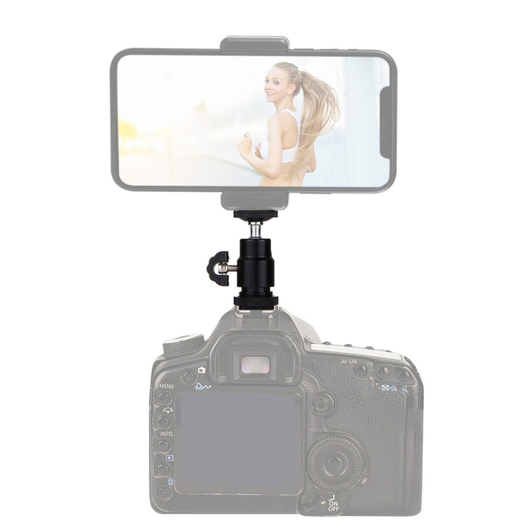 PULUZ Cold Shoe Tripod Head 1/4 inch Tripod Screw Head with Lock