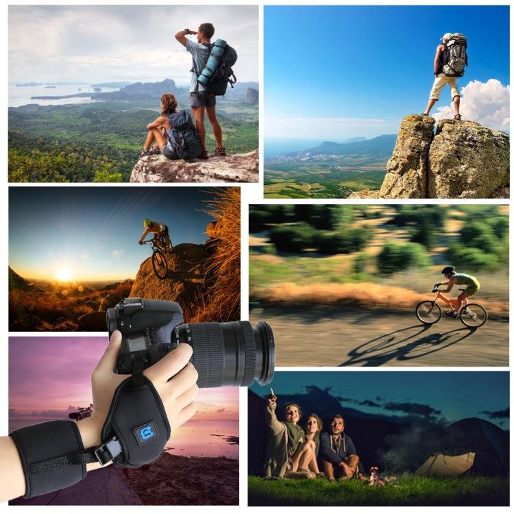 PULUZ Soft Neoprene Hand Grip Wrist Strap with 1/4 inch Screw Plastic Plate for SLR / DSLR Cameras