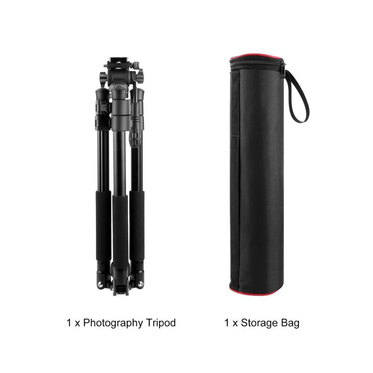 PULUZ 1.6m Reverse-Folding Professional Video Tripod with Fluid Drag Head