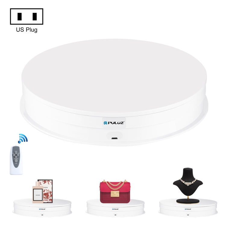 PULUZ 30cm Adjusting Speed Rotating Turntable Display Stand, Load 10-15kg, US Plug