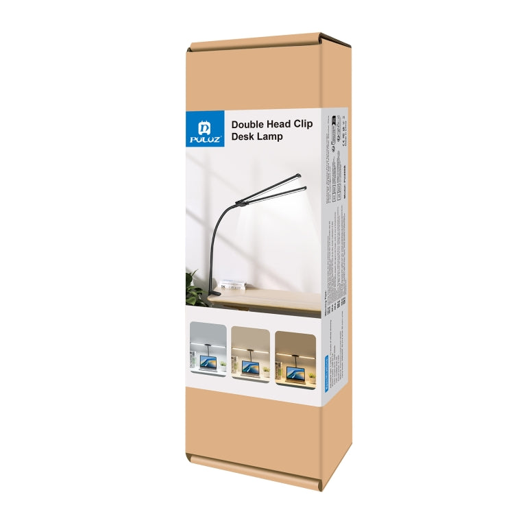 PULUZ Gooseneck Tube LED Fill Light Double Head Clip Desk Lamp