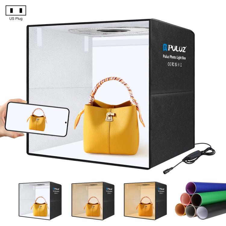 PULUZ 50cm Folding Portable Ring Light PD30W Quick Charge USB Photo Lighting Studio Shooting Tent Box with 6 x Dual-Side Backdrops, Size: 50cm x 50cm x 50cm
