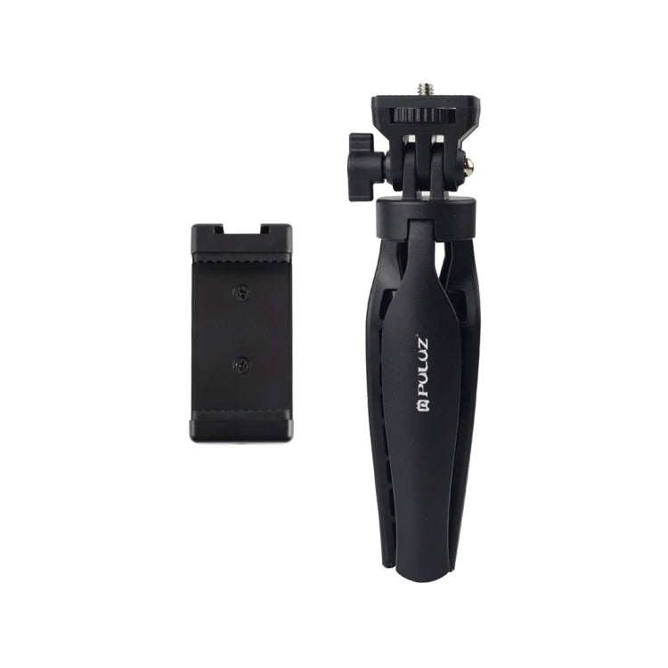 PULUZ Desk Plastic Tripod Mount with Phone Clamp & Adjusting Tripod Head for Smartphones