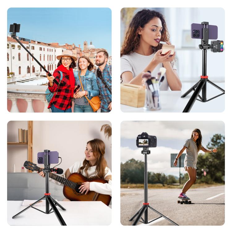 PULUZ 2m 8-section Aluminum Alloy Broadcast Fill Light Bracket Telescopic Tripod