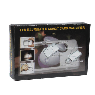 1 LED Illuminated Credit Card Design 6X / 3X Jewelry Magnifier