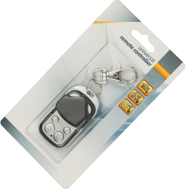 433MHz Metal Wireless Learning Code 4 Keys Remote Control (Black + Silver)