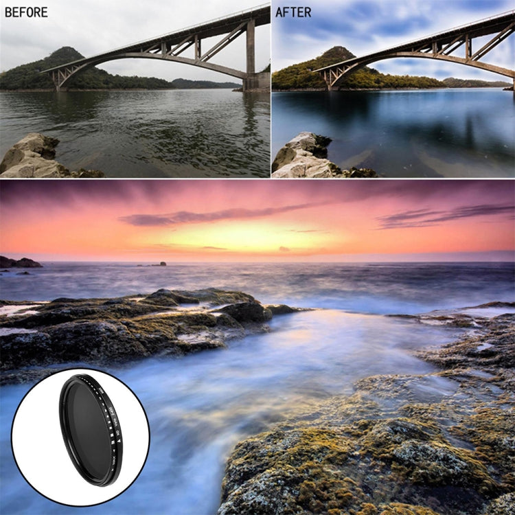 58mm ND Fader Neutral Density Adjustable Variable Filter ND 2 to ND 400 Filter