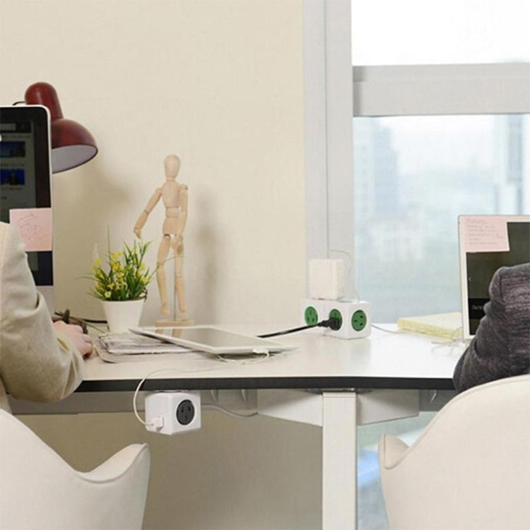 PowerCube 10A Universal Wall Adapter Power Socket with 4 US / AU Sockets and 2 USB Ports for Home Office, AU Plug, Random Color Delivery