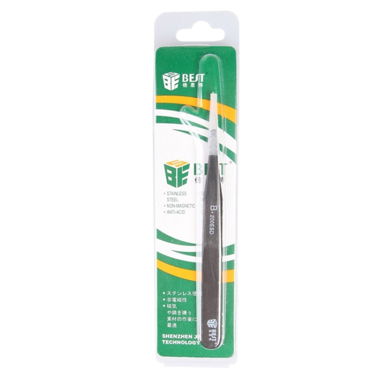 BEST BST-200ESD 202 Stainless Steel Anti-static Tip Tweezers