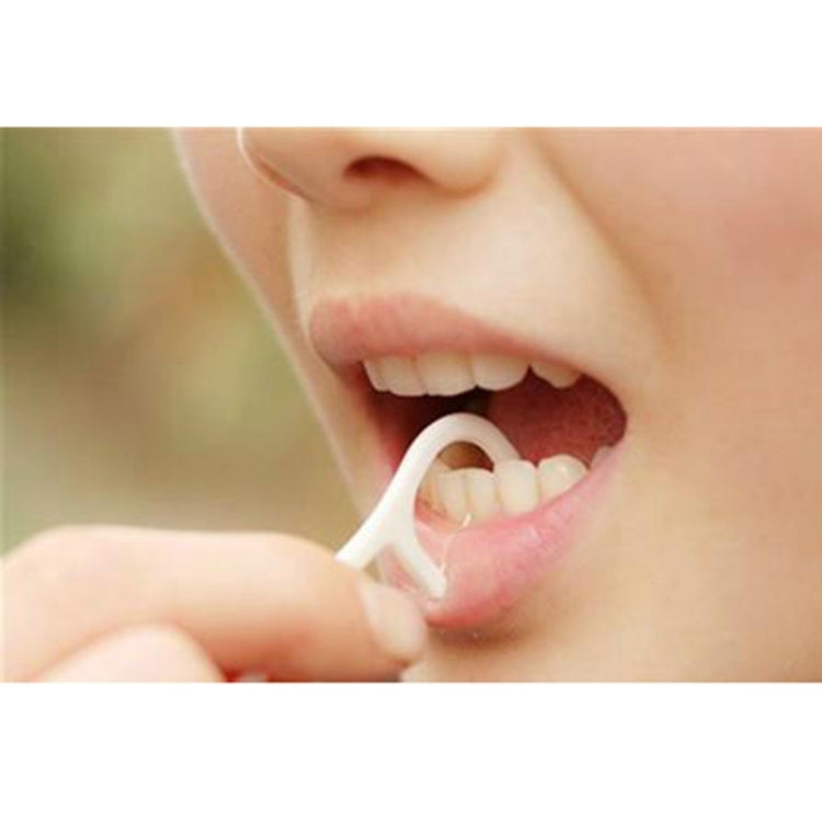 50 PCS Tooth Pick with Thread Wide Type ABS Dental Floss