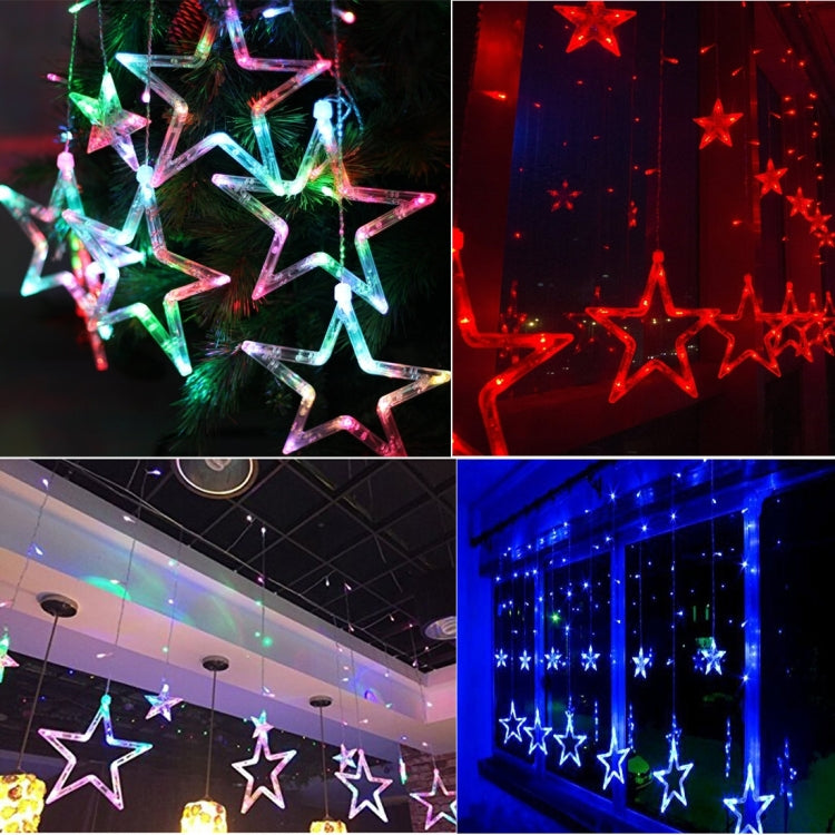 8-Mode Colorful 10 Stars Style Light Christmas Decorative Icicles Strip Light, EU Plug