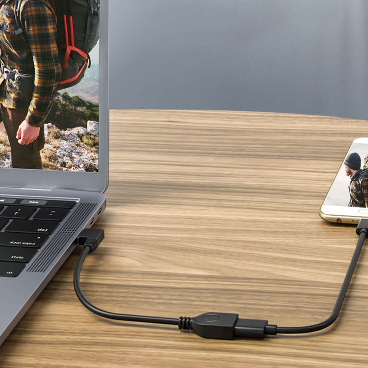 90 Degree USB 2.0 AM to AF Adapter Cable, Length: 25cm