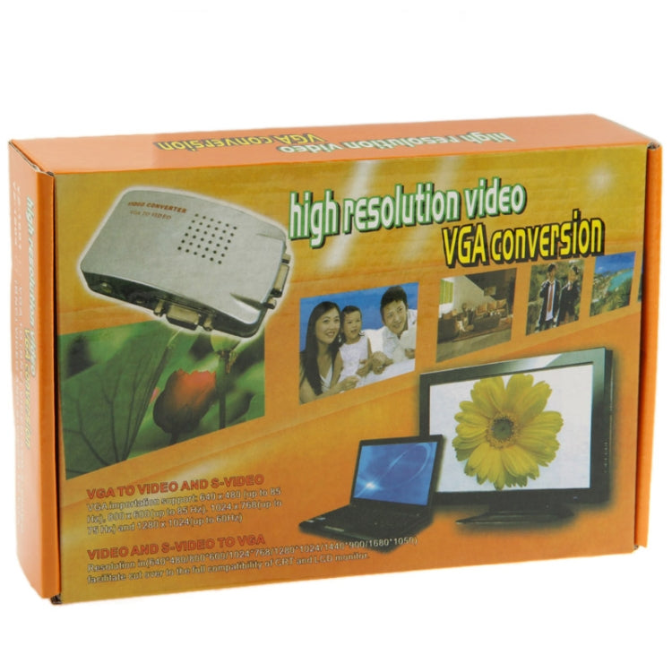 High Resolution VGA Video Conversion VGA to Video S-Video / PC to TV (VGA to AV ) Converter Box