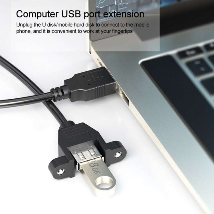 USB 2.0 AM to AF Mount Pannel Cable, Length: 30cm