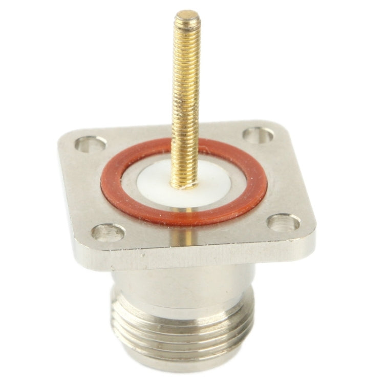 Coaxial RF N Female Adapter with Square Plate