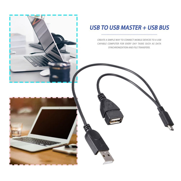 Micro USB to USB 2.0 Male & USB 2.0 Female Host OTG Converter Adapter Cable, Length: About 30cm