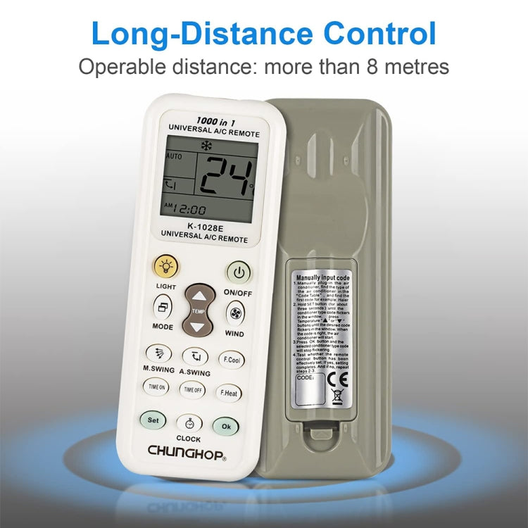 Chunghop K-1028E 1000 in 1 Universal A/C Remote Controller with Flashlight