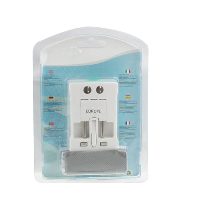 Universal US / EU / AU / UK Travel AC Power Adaptor Plug with USB Charger Socket