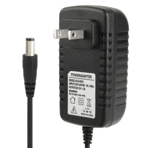 High Quality AC 100-240V to DC 12V 2A Power Adapter, Tips: 5.5 x 2.1mm, Cable Length: 1m