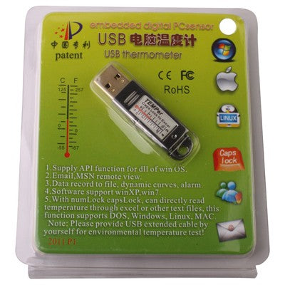 USB Thermometer / Embedded Digital PC Sensor, Temperature Range: -67 Degrees Fahrenheit to 257 Degrees Fahrenheit