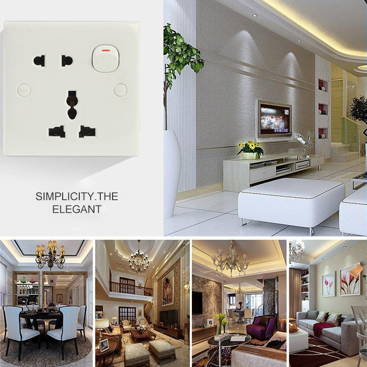 Electric Wall Switch and Socket, EU / AU / US Plug Socket with 1 Switch