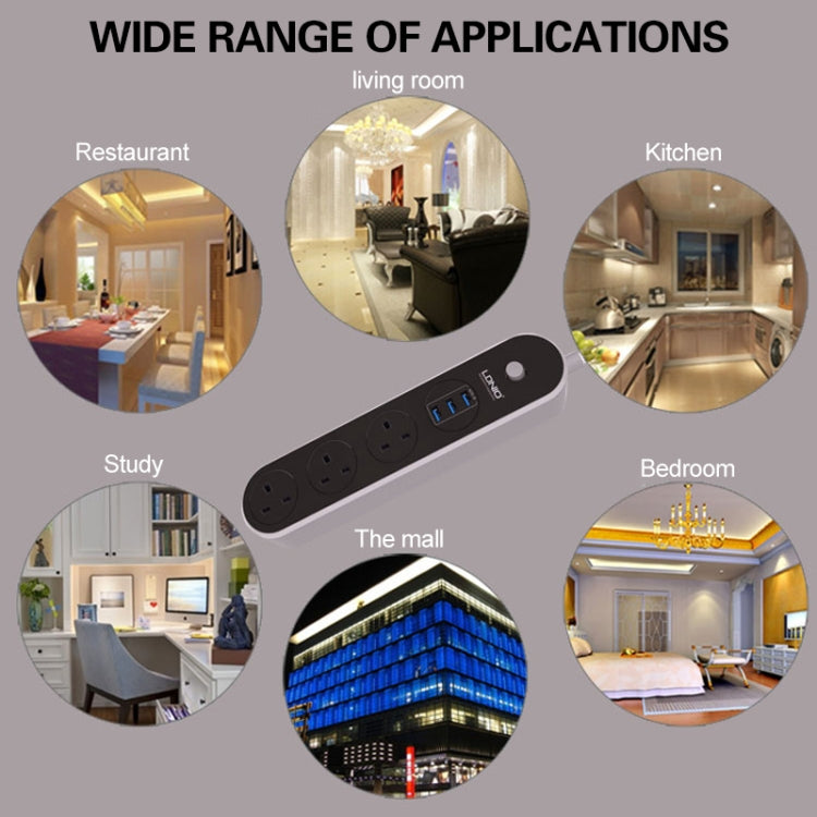 LDNIO SC3301 3 x USB Ports Travel Home Office Socket, Cable Length: 1.6m, US Plug