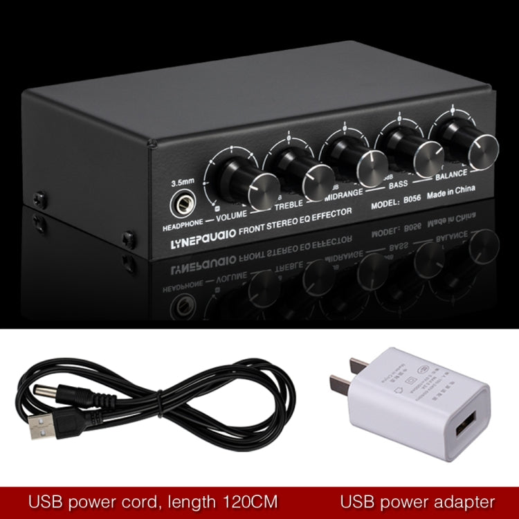 3-Channel Mixer Front Stereo Amplifier High / Mid / Bass Adjuster, USB 5V Power Supply, US Plug