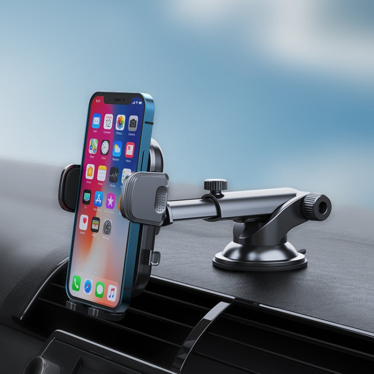 A190+X33 Car Phone Holder Dashboard Sucker Mount Telescopic Long Arm Stand