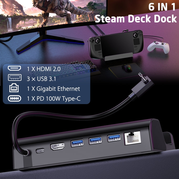 For Steam Deck Expansion Dock Charging Dock Charging Dock HDMI Gigabit Network Port Converter